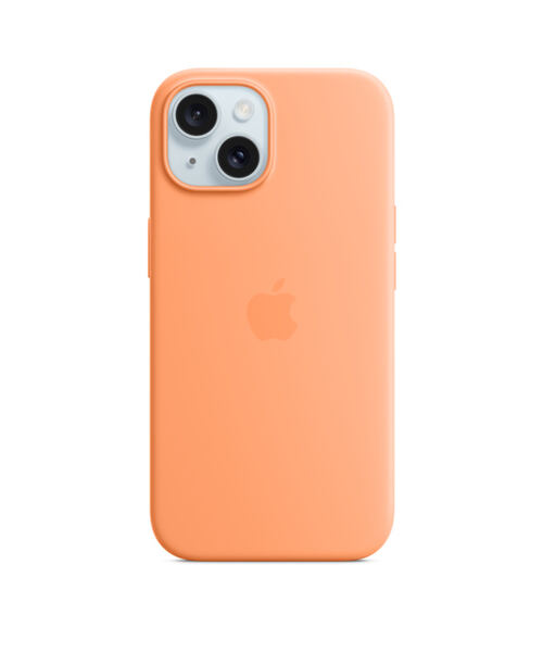 APPLE iPhone 15 Silicone Case with MS - Orange Sorbet