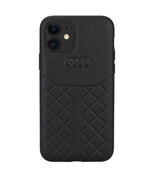 Audi Genuine Leather Zadní Kryt pro iPhone 11/XR Black