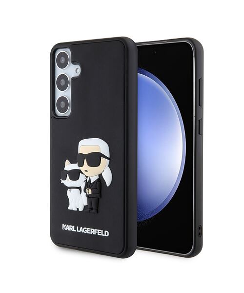 Karl Lagerfeld 3D Rubber Karl and Choupette Zadní Kryt pro Samsung Galaxy S24+ Black