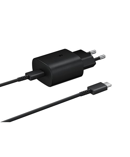 EP-TA800XBE Samsung 25W Cestovní nabíječka + USB-C Datový Kabel Black