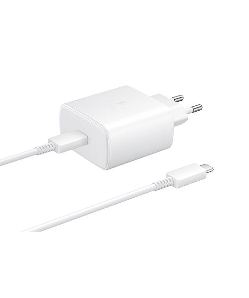 EP-TA845EWE + EP-DW767JWE Samsung 45W Cestovní nabíječka + USB-C/USB-C Datový Kabel White (OOB Bulk)