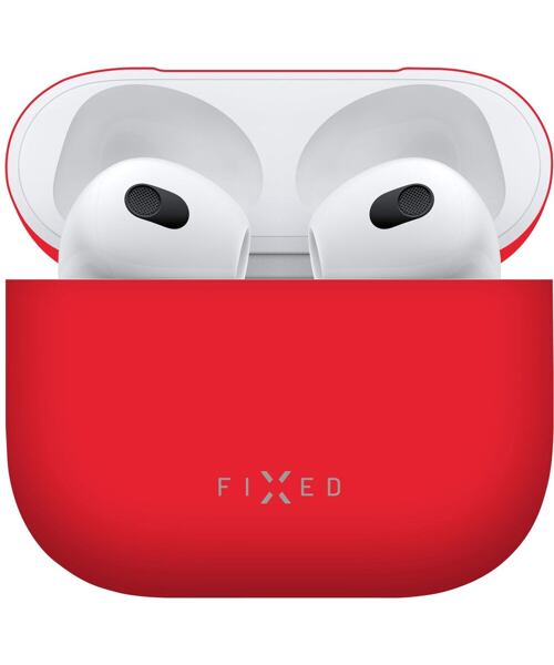 FIXED Ultratenké silikónové púzdro Silky pre Apple Airpods 3 Red