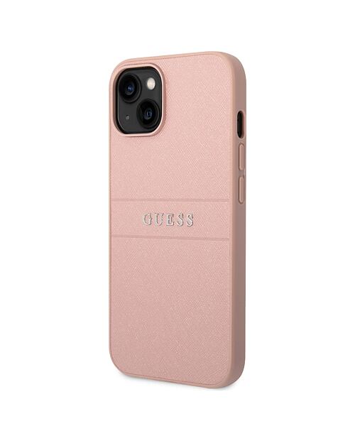 Guess PU Leather Saffiano Zadní Kryt pro iPhone 14 Plus Pink