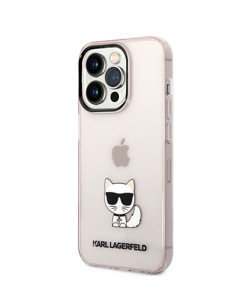 Karl Lagerfeld Choupette Logo Zadní Kryt pro iPhone 14 Pro Max Pink