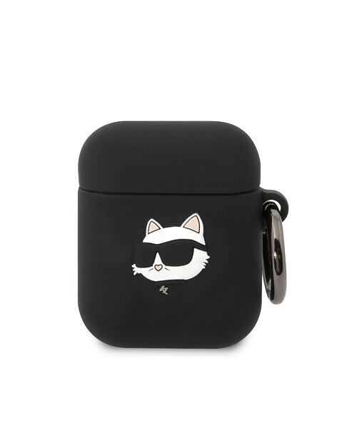 Karl Lagerfeld 3D Logo NFT Choupette Head Silikonové Pouzdro pro Airpods 1/2 Black