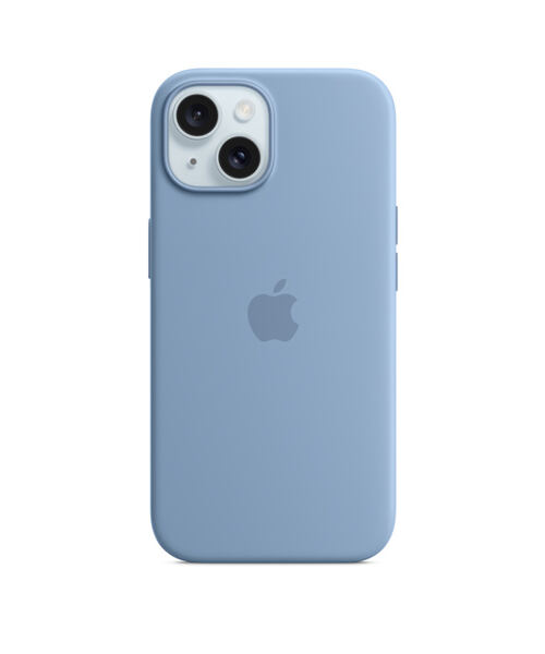 APPLE iPhone 15 Silicone Case with MS - Winter Blue