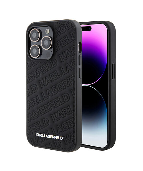 Karl Lagerfeld PU Quilted Pattern Zadní Kryt pro iPhone 15 Pro Max Black