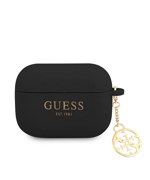 Guess 4G Charm Silikonové Pouzdro pro AirPods Pro Black