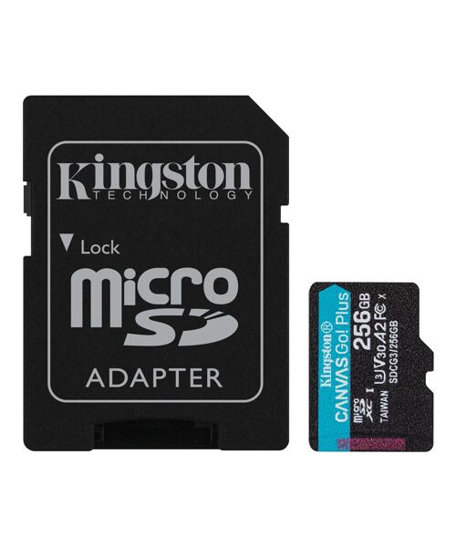 Kingston Canvas Go Plus A2/micro SDXC/256GB/UHS-I U3 / Class 10/+ Adaptér