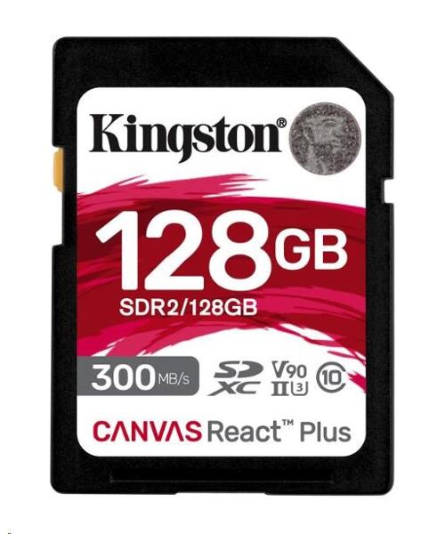 Kingston Canvas React Plus/SDHC/128GB/UHS-II U3 / Class 10