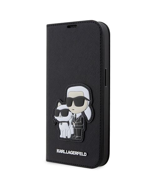 Karl Lagerfeld PU Saffiano Karl and Choupette NFT Book Pouzdro pro iPhone 14 Pro Black