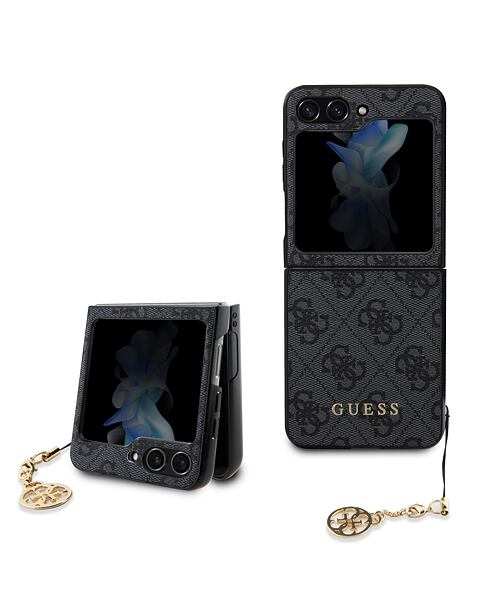 Guess 4G Charm Zadní Kryt pro Samsung Galaxy Z Flip 5 Grey