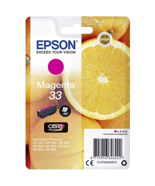 Epson Singlepack Magenta 33 Claria Premium Ink