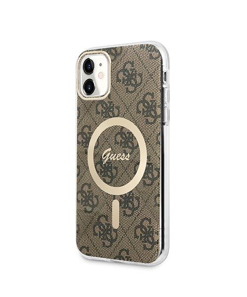 Guess IML 4G MagSafe Zadní Kryt pro iPhone 11 Brown