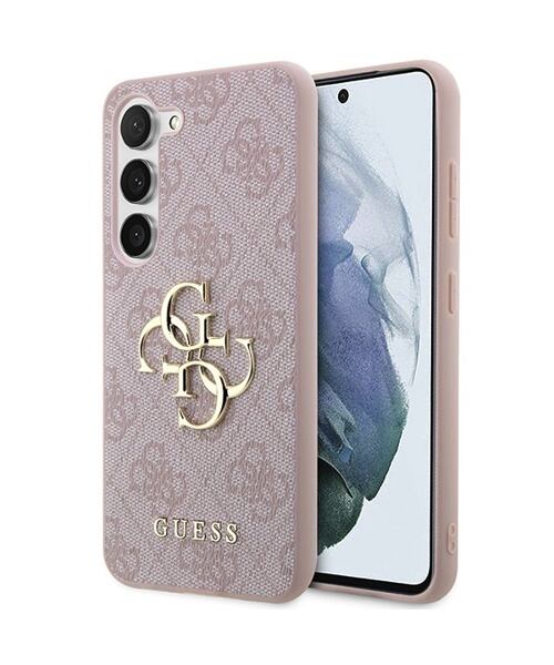 Guess PU 4G Metal Logo Zadní Kryt pro Samsung Galaxy A35 5G Pink