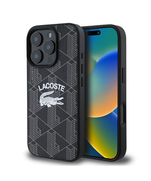 Lacoste Blend Monogram MagSafe Zadní Kryt pro iPhone 16 Pro Black